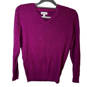 Magenta V-Neck Sweater M Medium